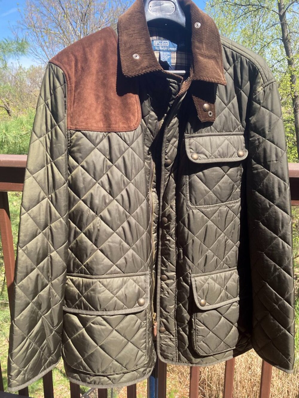 Polo Ralph Lauren Quilted Barn Puffer Jacket , Corduroy Accents, Extra Large, XL - Picture 3 of 12